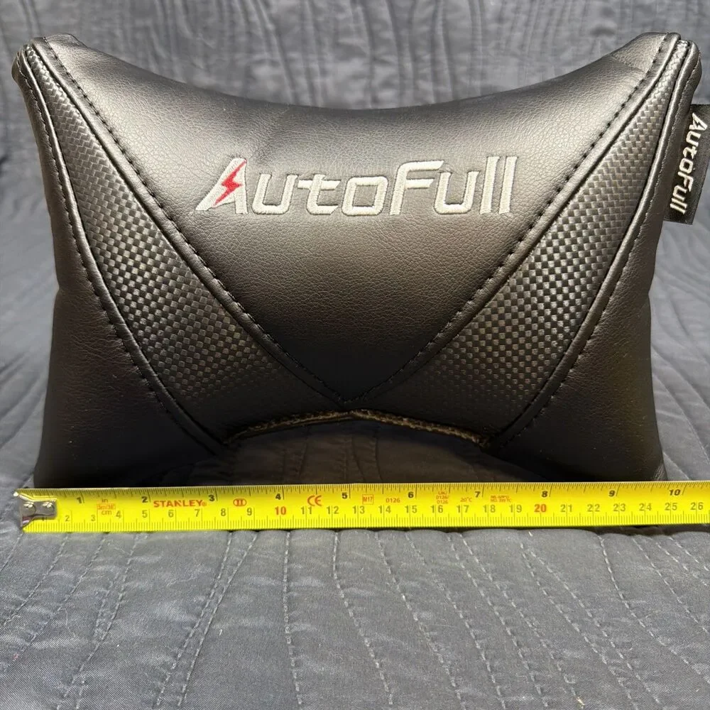 AutoFull Gaming Chair Headrest Neck Pillow Black Replacement Cushion Strap
